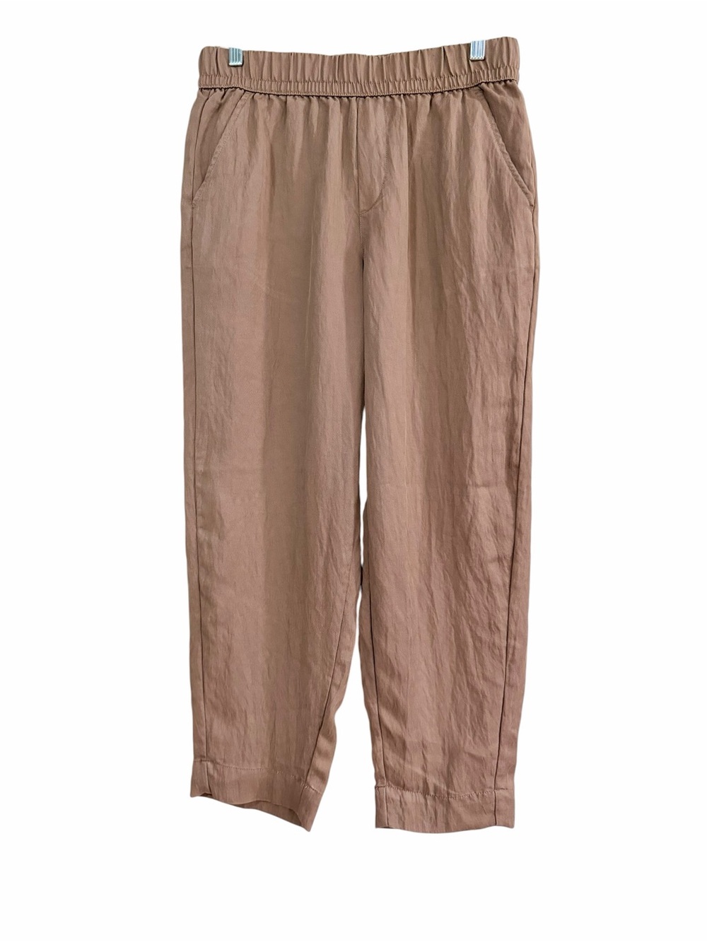 Joie Tan Relaxed Cropped Ankle Pants Size Medium Pull on Summer Vacation Neutral